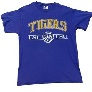 LSU Tigers Louisiana State Vintage Purple Logo Athletic cotton t-shirt Sz Large
